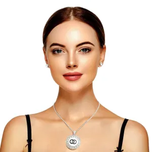 Women's Silver Elegant Infinity Necklaces Pendant Set: Express Timeless Connection