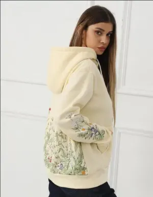 Women's Solid Color Floral Long Sleeved Sweatshirt hoodie