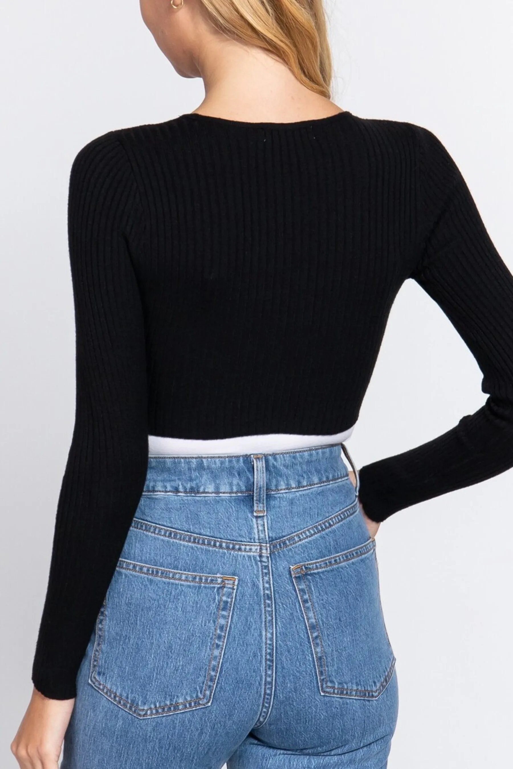 Women's Solid Long Sleeve Bolero Tie Sweater Cardigan