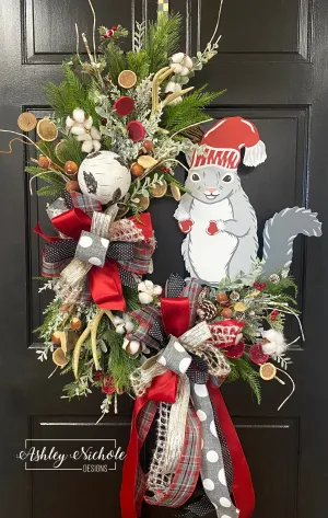 Woodland Squirrel Winter Wreath