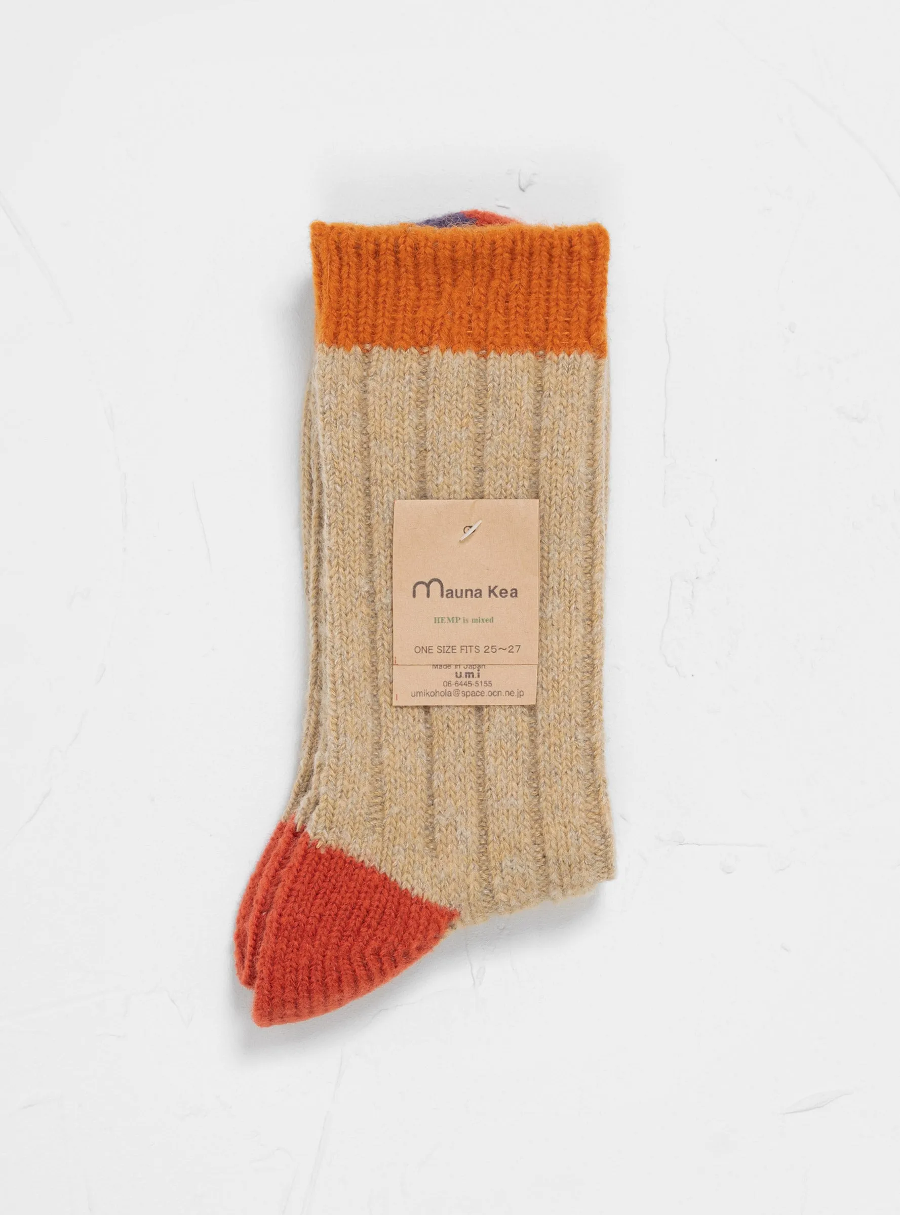 Wool 4 Colour Socks Orange