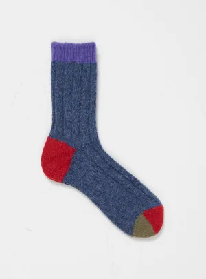 Wool 4 Colour Socks Purple