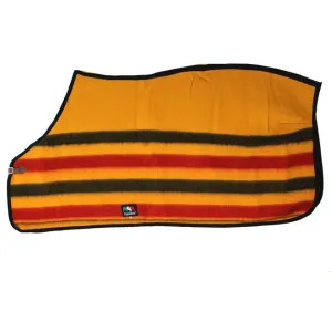 WOOL STRIPED RUG YELLOW RED BLACK