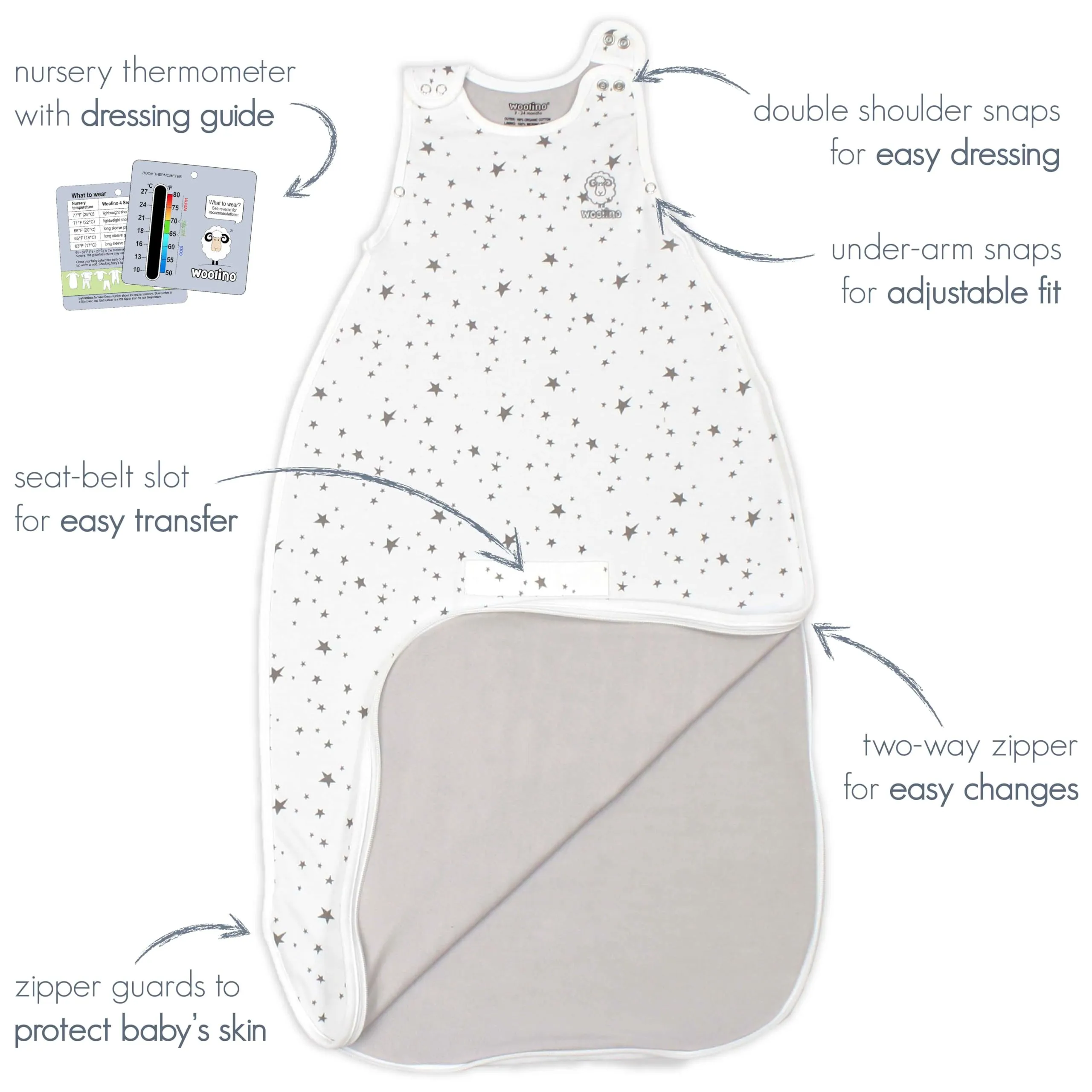 Woolino: 100% Natural 4 Season Ultimate Baby Sleep Bag
