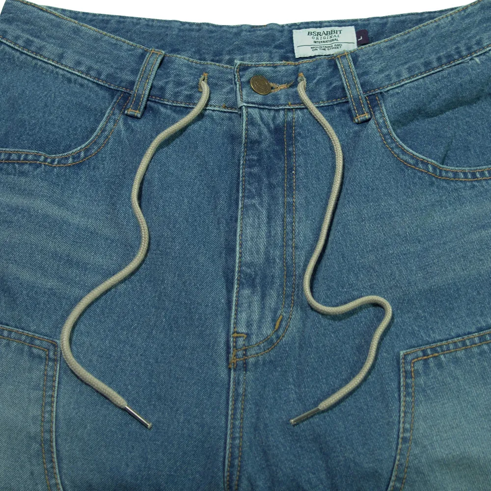 WORK LOOSEFIT DENIM SHORT PANTS BLUE