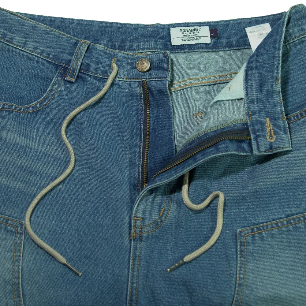 WORK LOOSEFIT DENIM SHORT PANTS BLUE