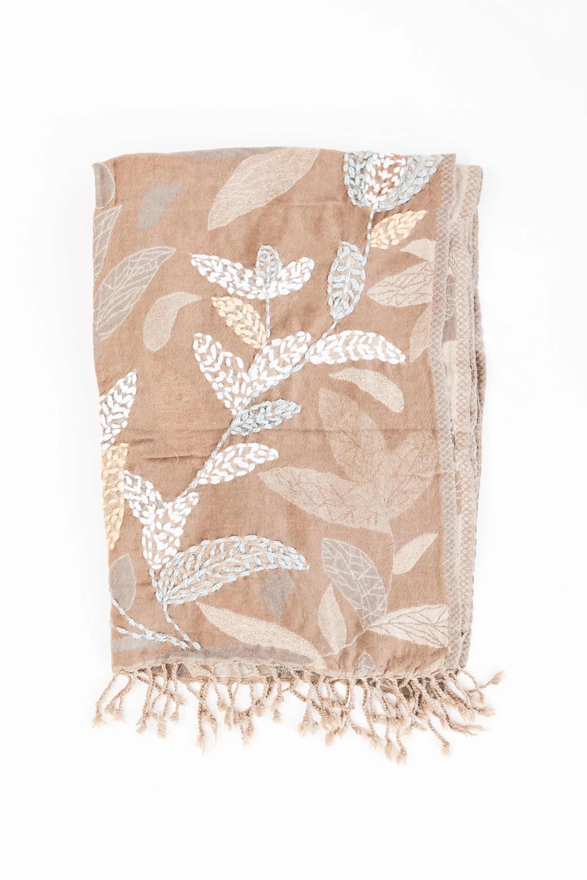 Woven Embroidered Wool Wrap