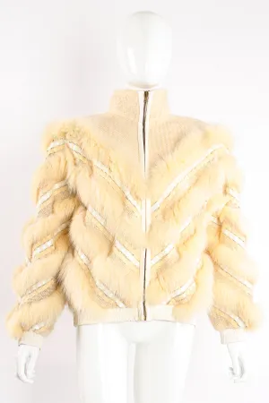 Woven Fur Chevron Bomber