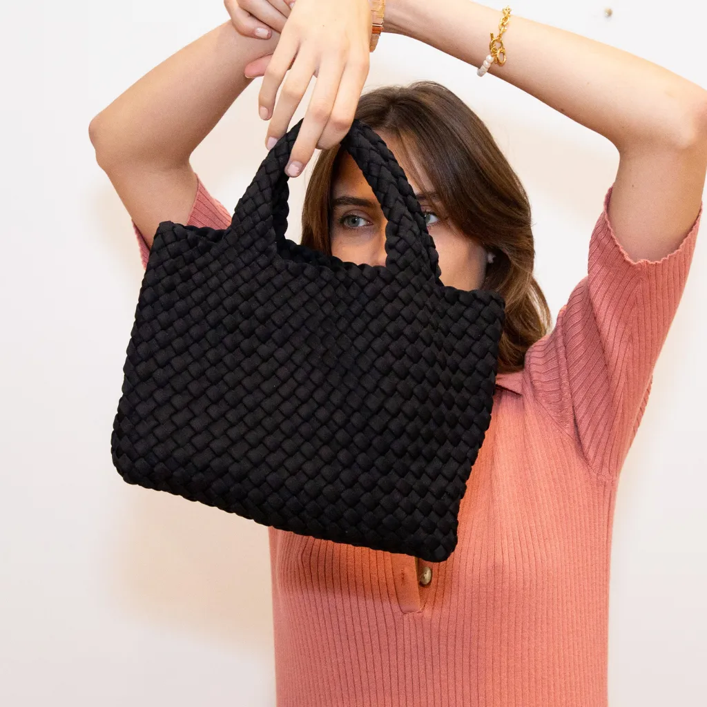 Woven Neoprene Mini Tote - Black