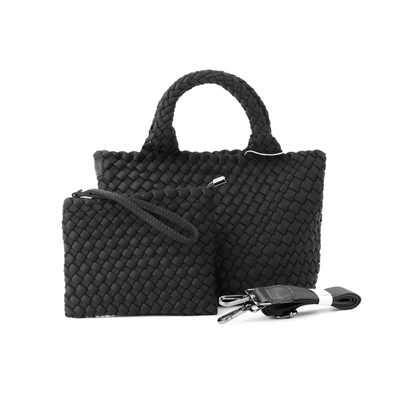 Woven Neoprene Mini Tote - Black