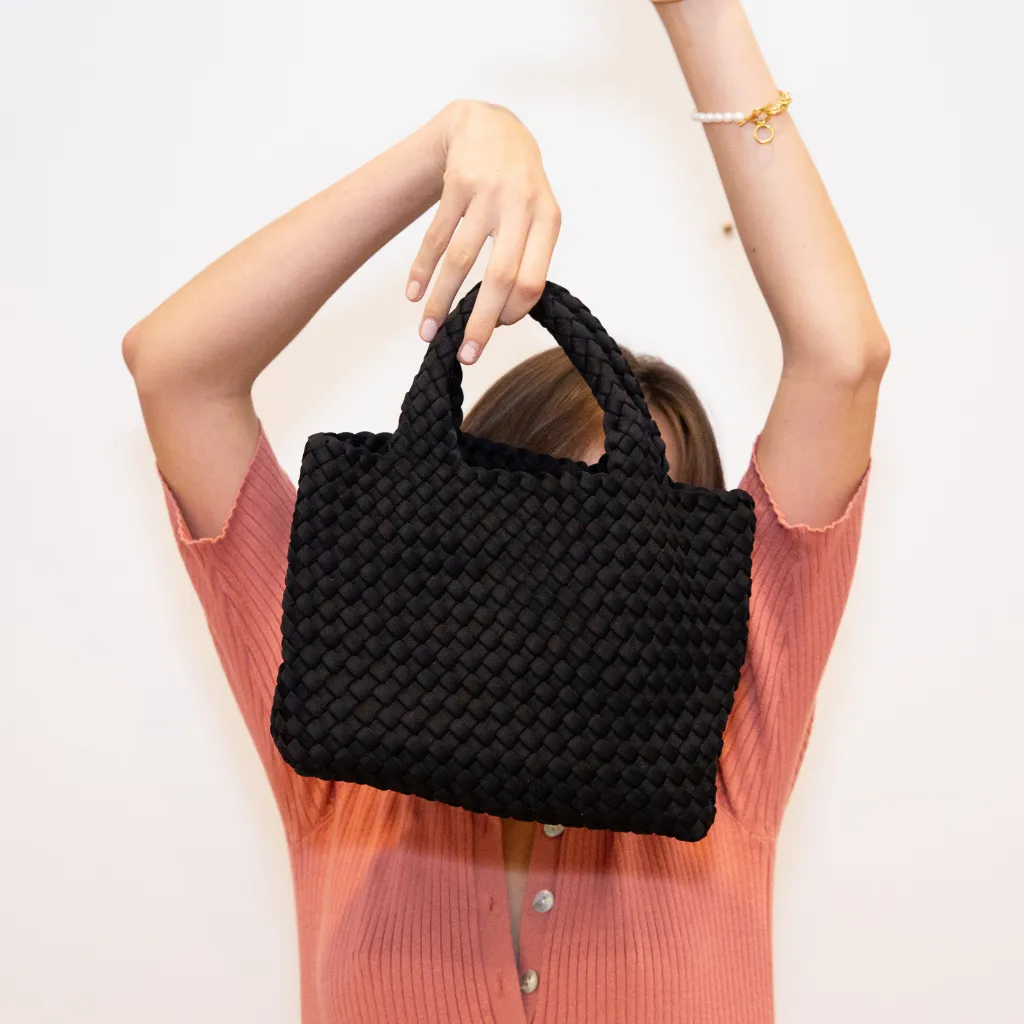 Woven Neoprene Mini Tote - Black