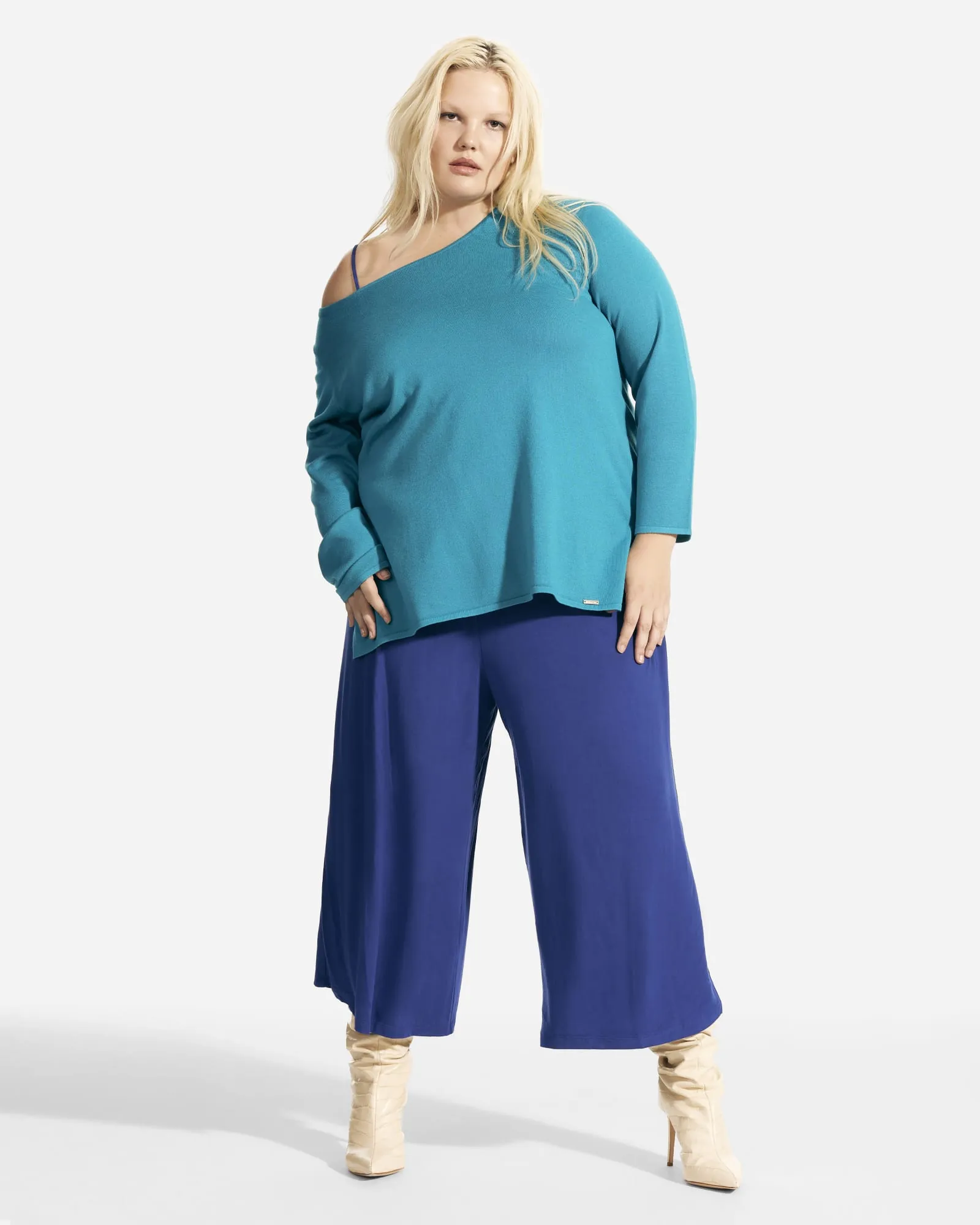 Wren Hi-Lo Sweater | Turquoise