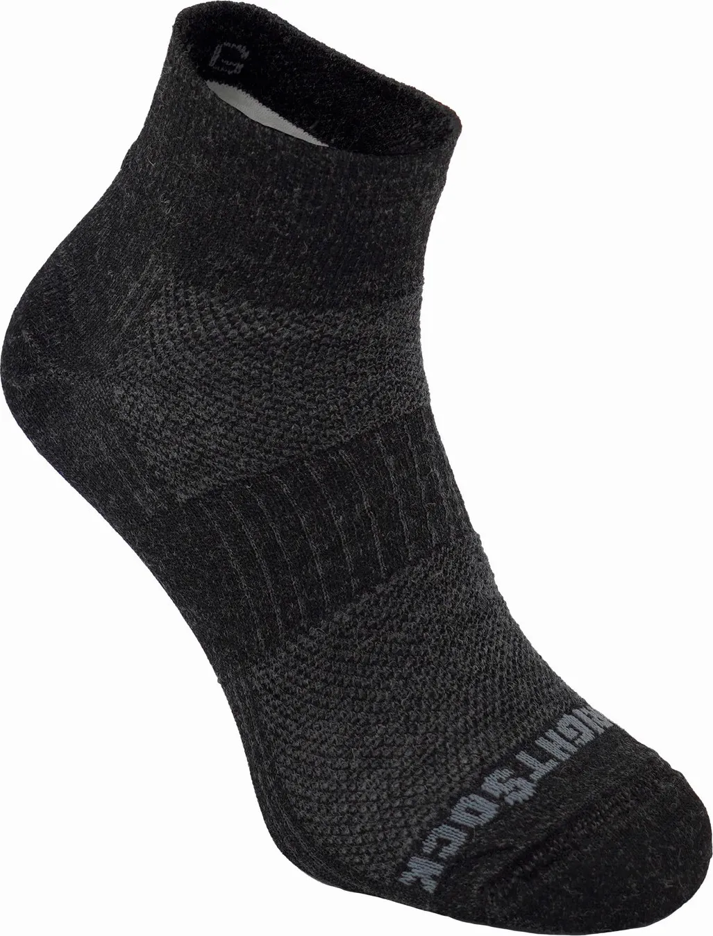 Wrightsock Merino Coolmesh II Quater Anti Blister System Grey/Black | Buy Wrightsock Merino Coolmesh II Quater Anti Blister System Grey/Black here | Outnorth