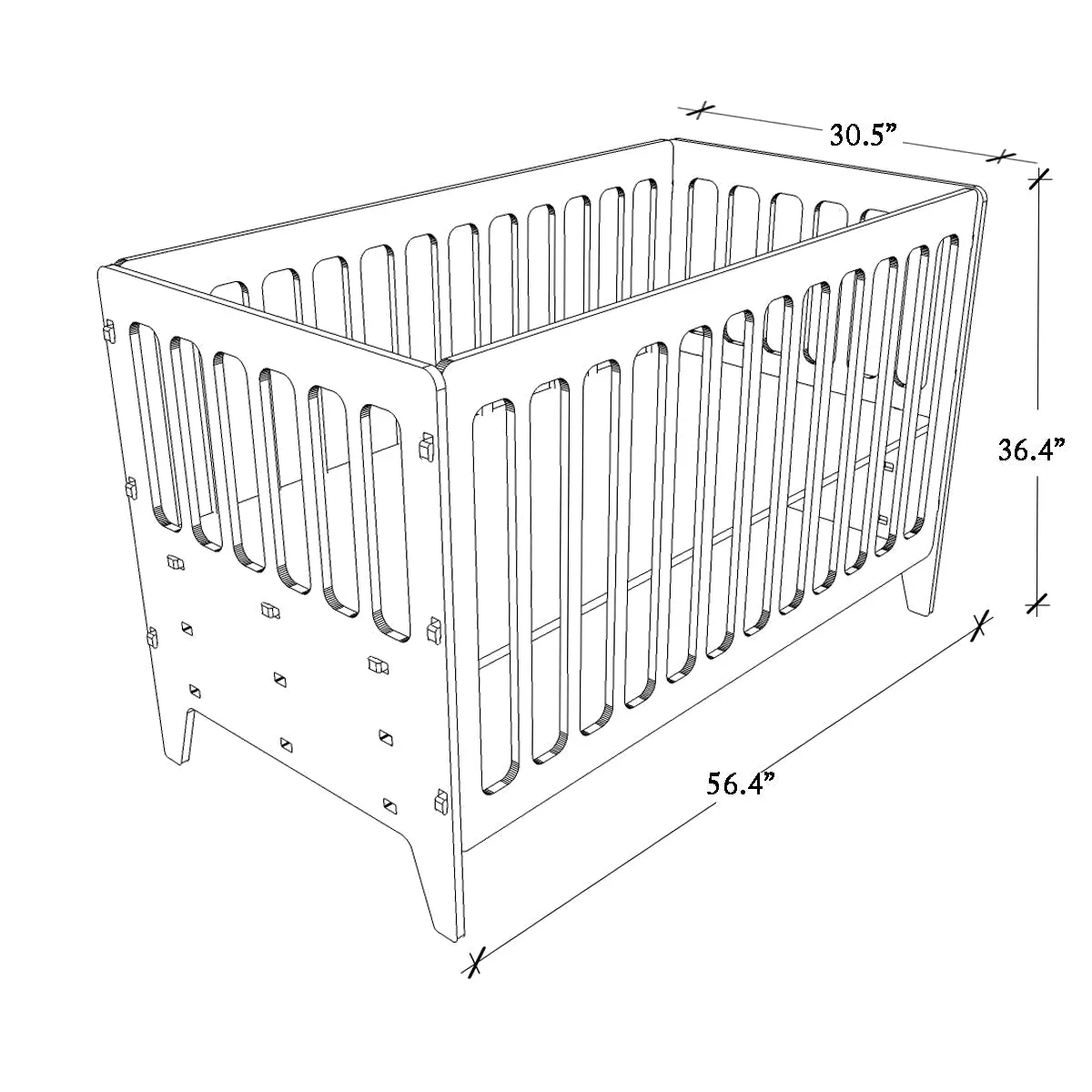 X&Y Large Gold Cherry Crib - Natural