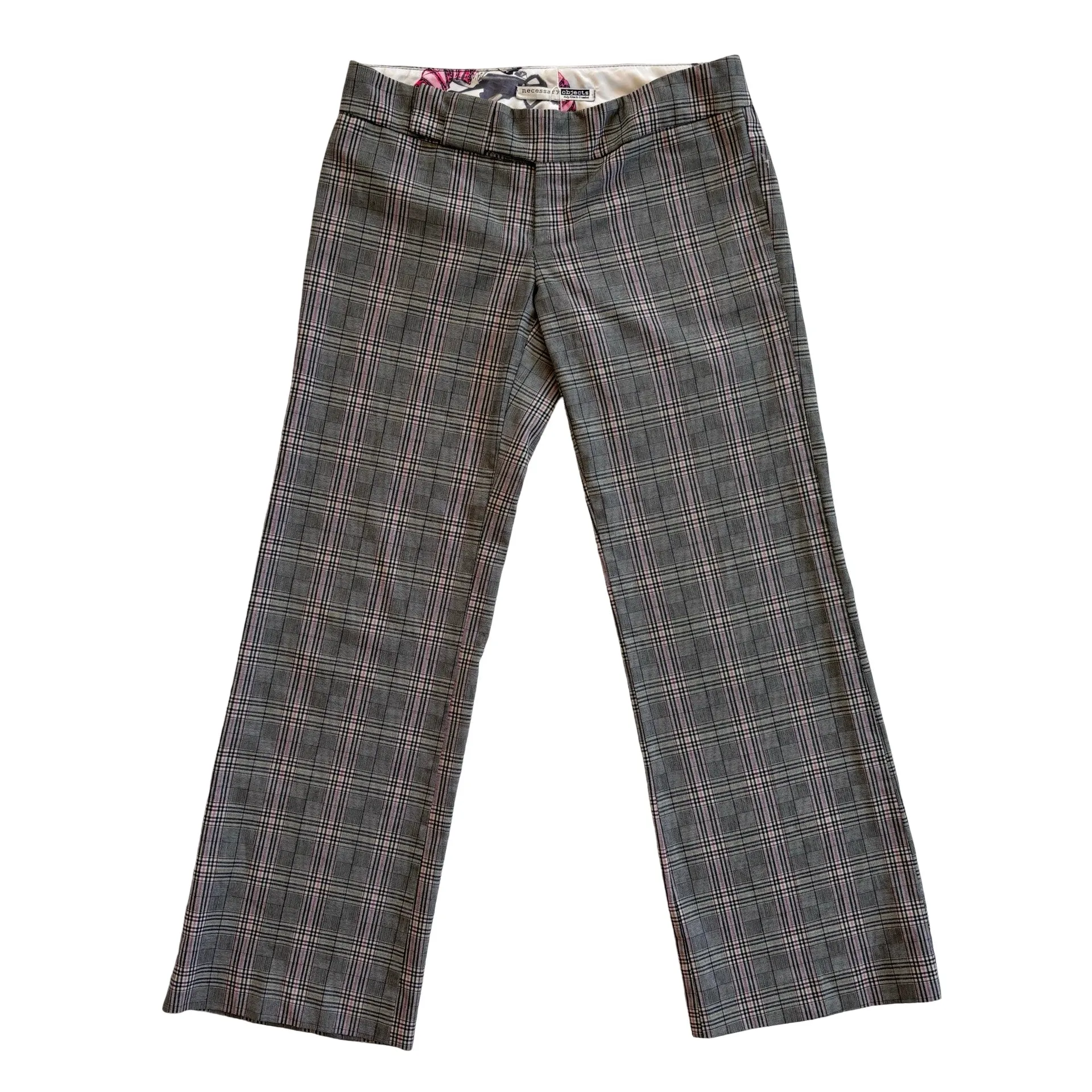 Y2K Low Rise Plaid Trousers (S)