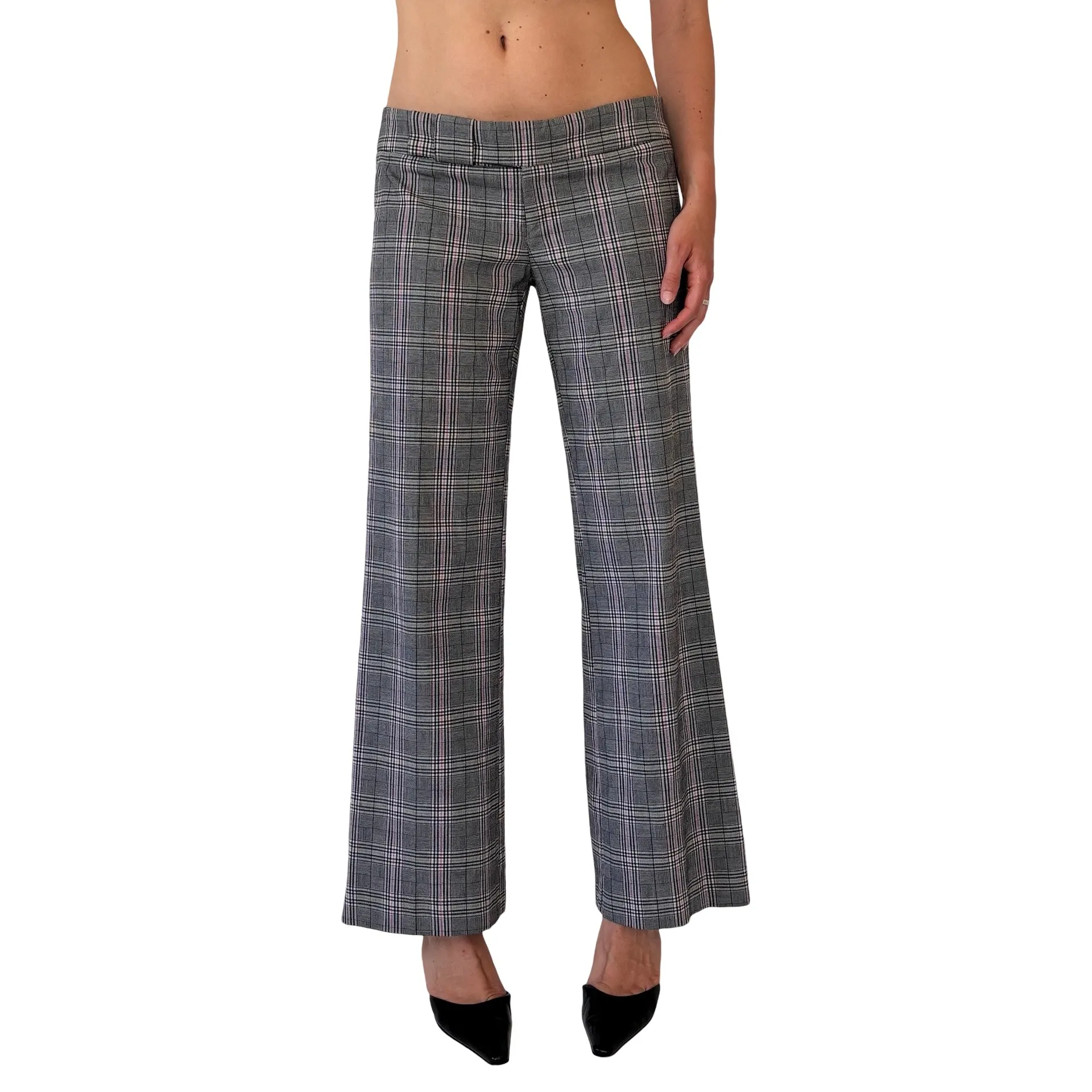 Y2K Low Rise Plaid Trousers (S)