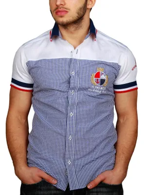 Y&R Men Hybrid Plaid Casual Button Up Shirt - White