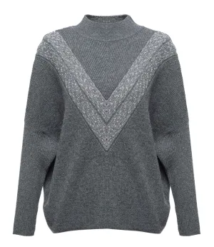 YAYING Turtleneck Sweater With Patterned Knit
