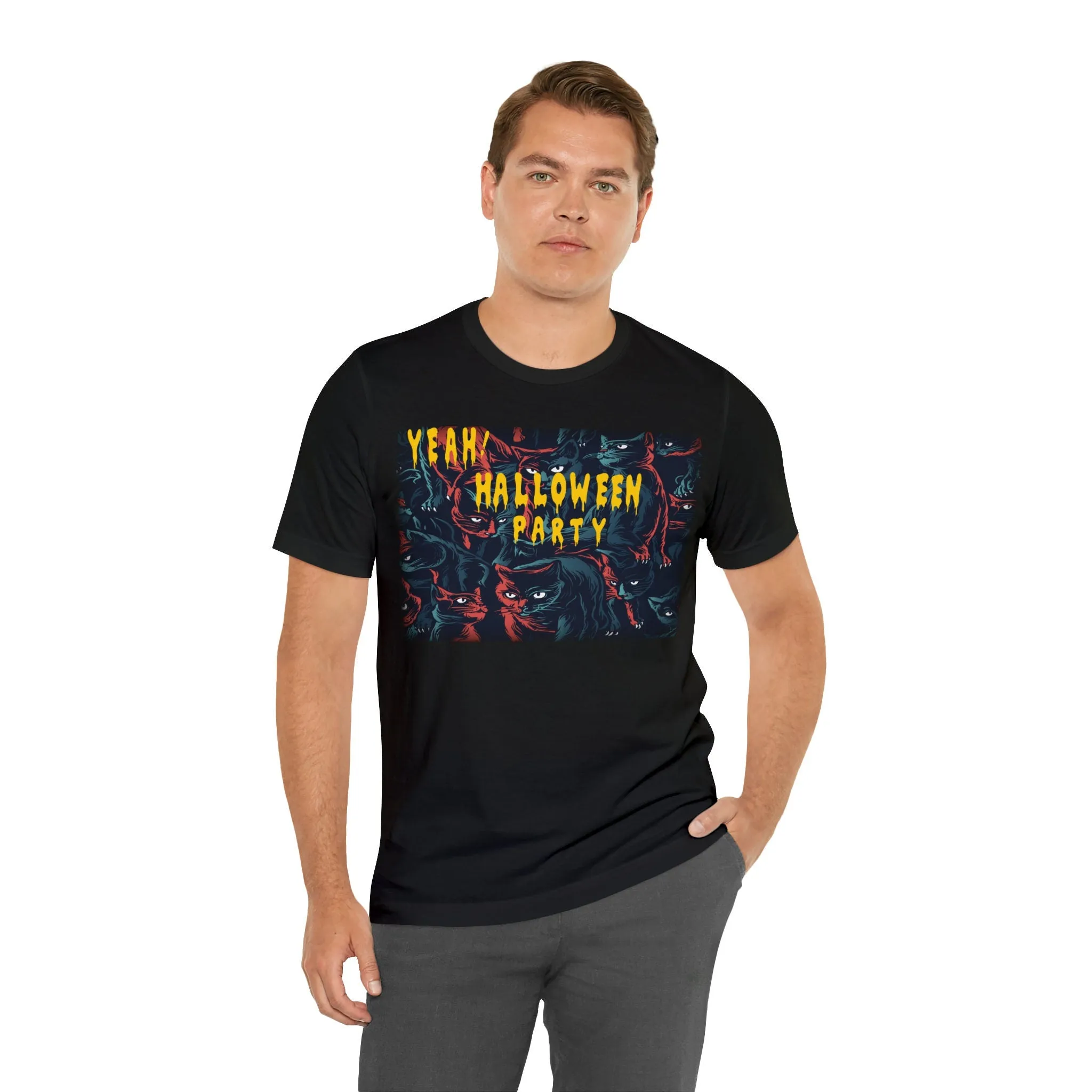 Yeah Halloween Party Black T-shirt | Halloween shirt | Funny Graphics Apparel | Gift for Husband