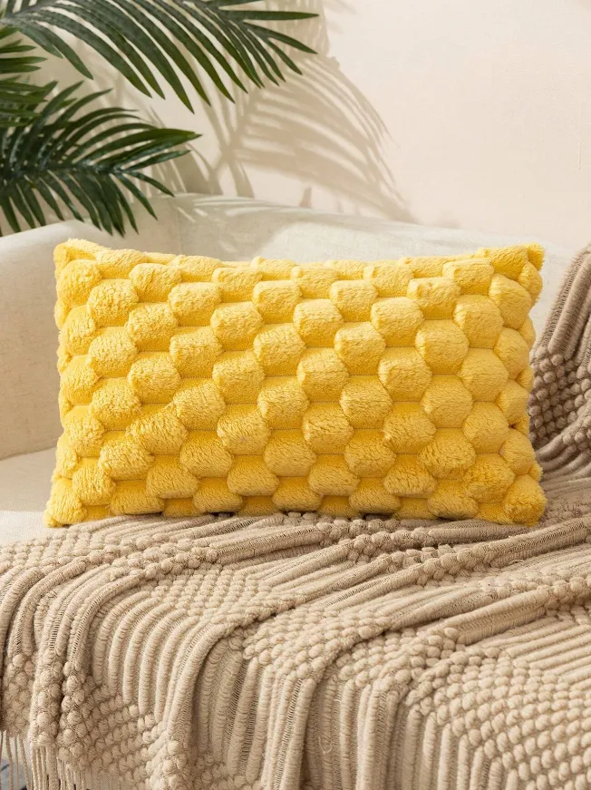 Yellow Bubble Pillow Cushion Cover