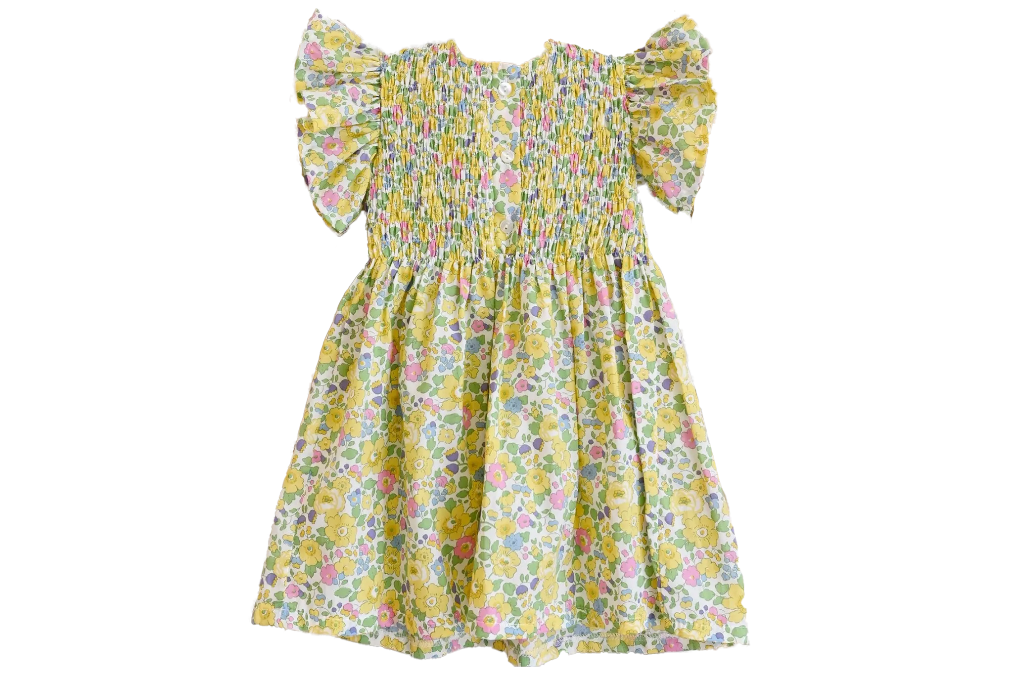 Yellow Floral Liberty Smocked Dress
