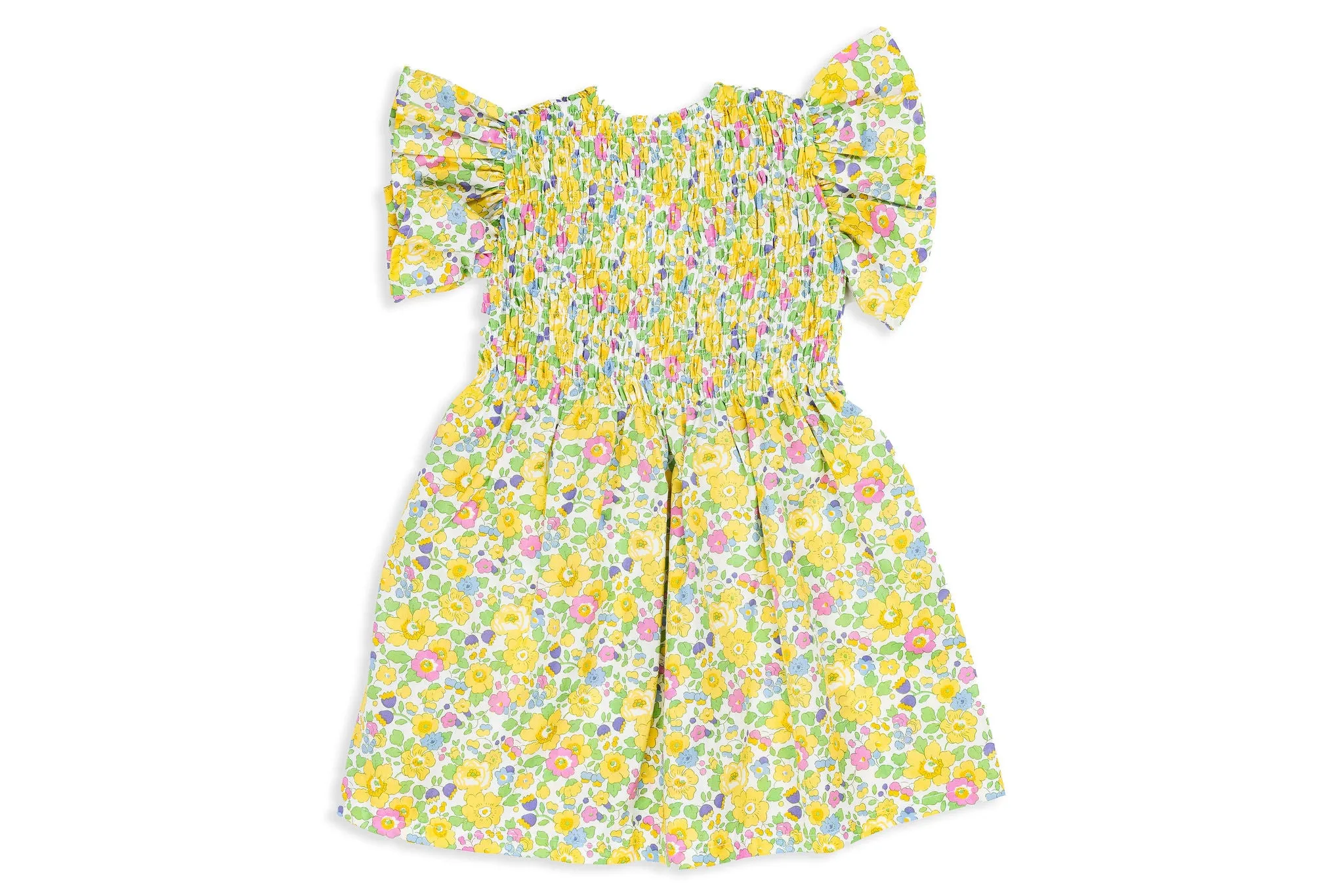 Yellow Floral Liberty Smocked Dress