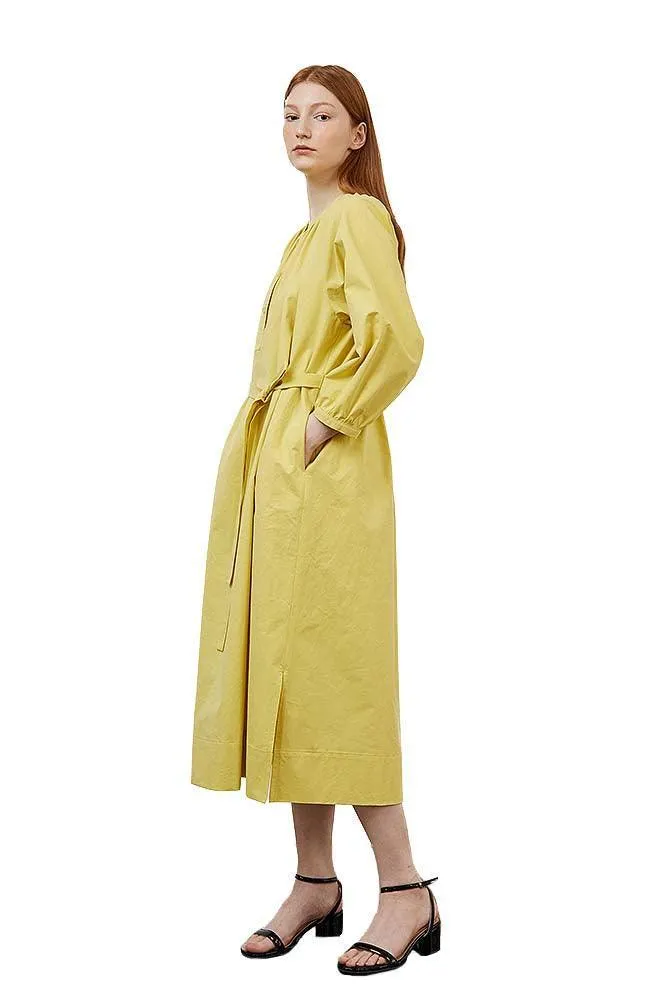 Yellow Relaxed Cotton Dress