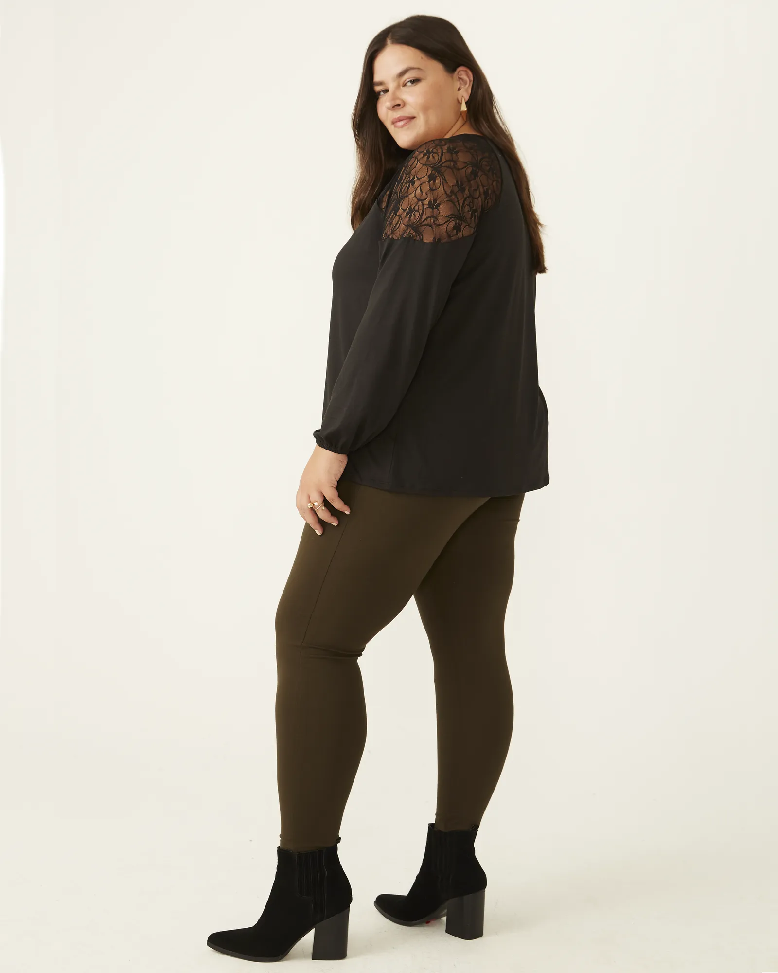 Yolanda Ponte Leggings | Olive Green