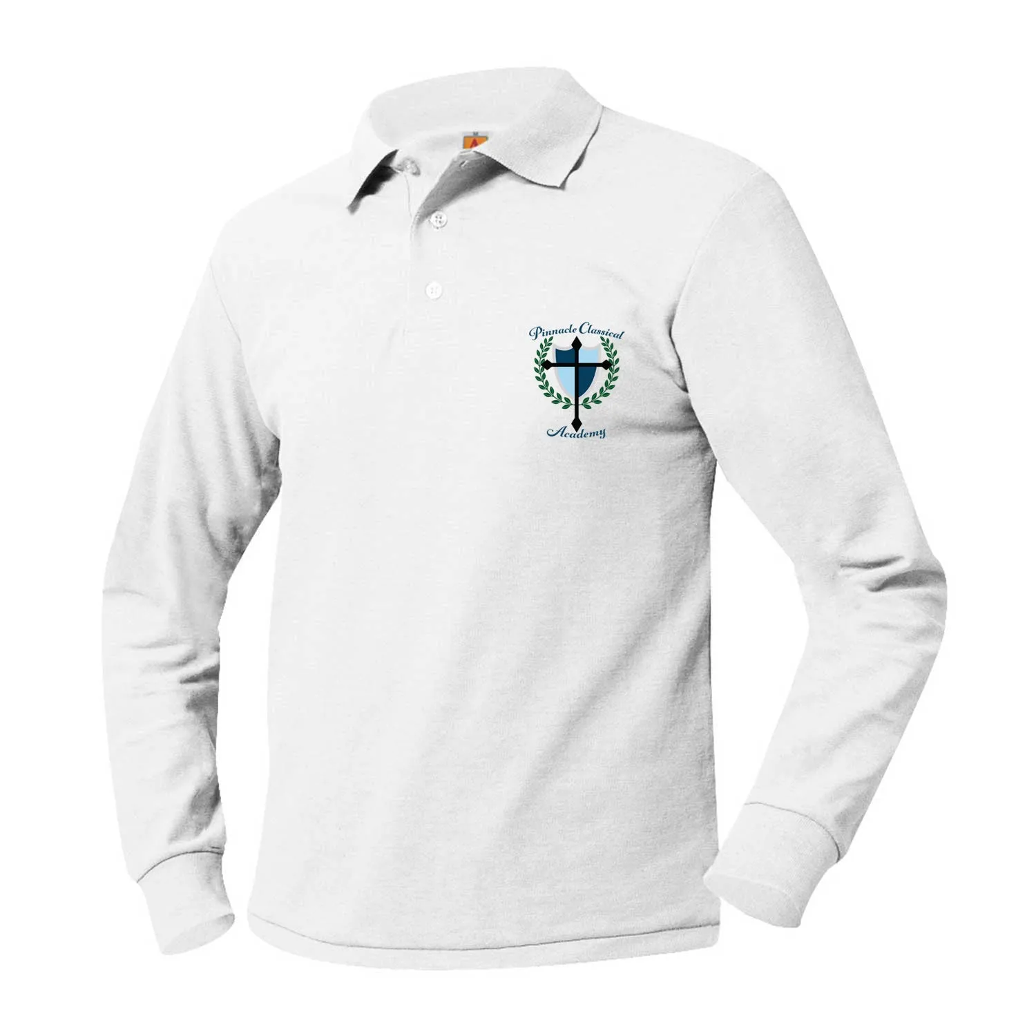 Youth Long Sleeve Pique Polo with PCA Logo