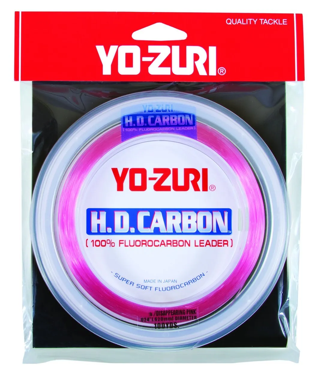 Yozuri HD Carbon 100% Fluorocarbon leader Disappearing PINK 30 yds.