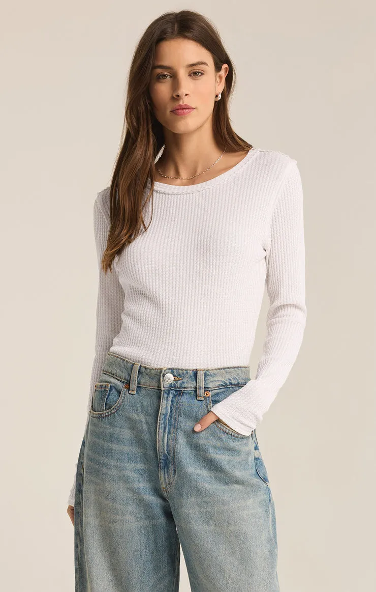 Z-Supply Arlet Thermal Long Sleeve Top - WHITE