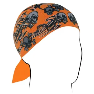 ZANheadgear Orange Tribal Skull Cap