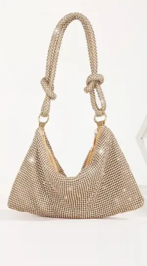 Zaree Rhinestone Evening Purse - Gold