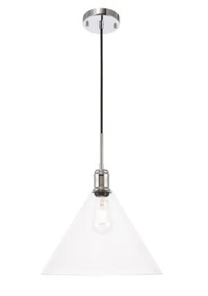 ZC121-LD6229C - Living District: Hugh 1 light Chrome and Clear glass pendant