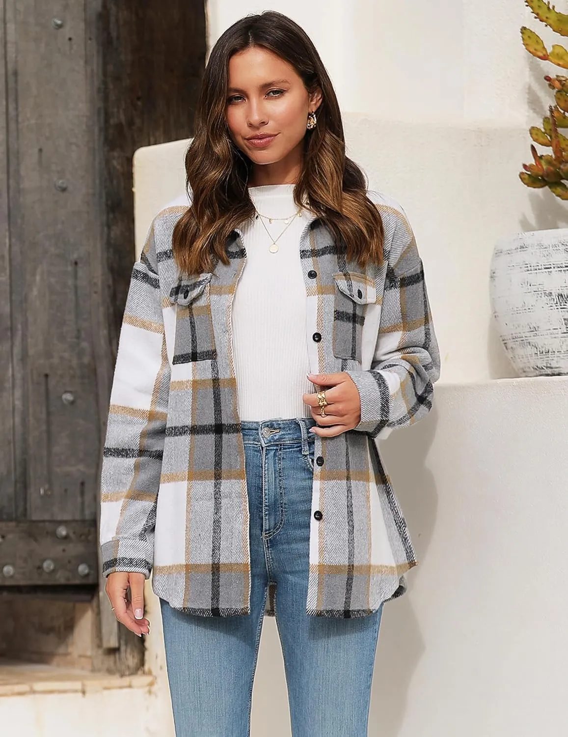 Zeagoo Women's Checked Shirt-Jacket (DE Only)
