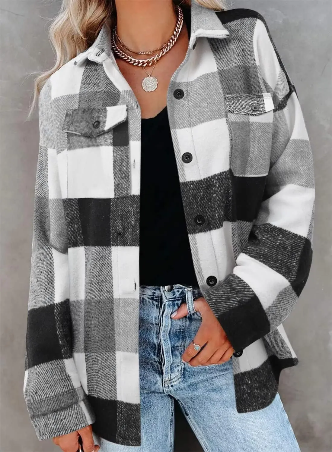 Zeagoo Women's Checked Shirt-Jacket (DE Only)