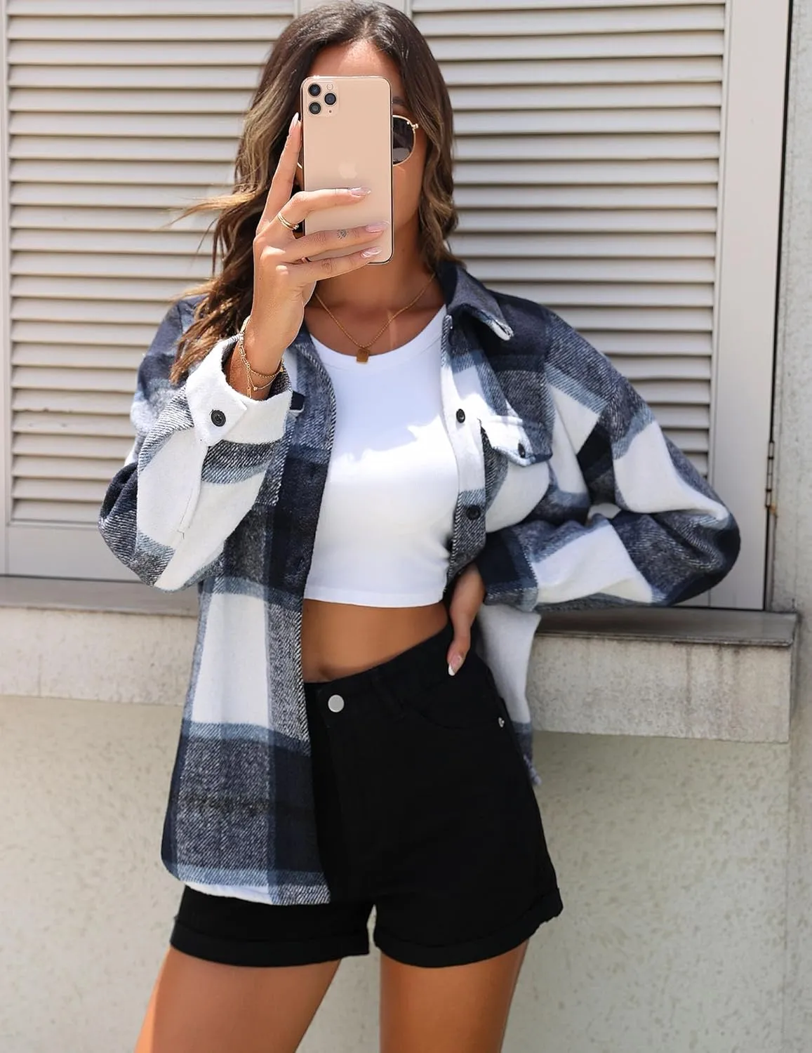 Zeagoo Women's Checked Shirt-Jacket (DE Only)