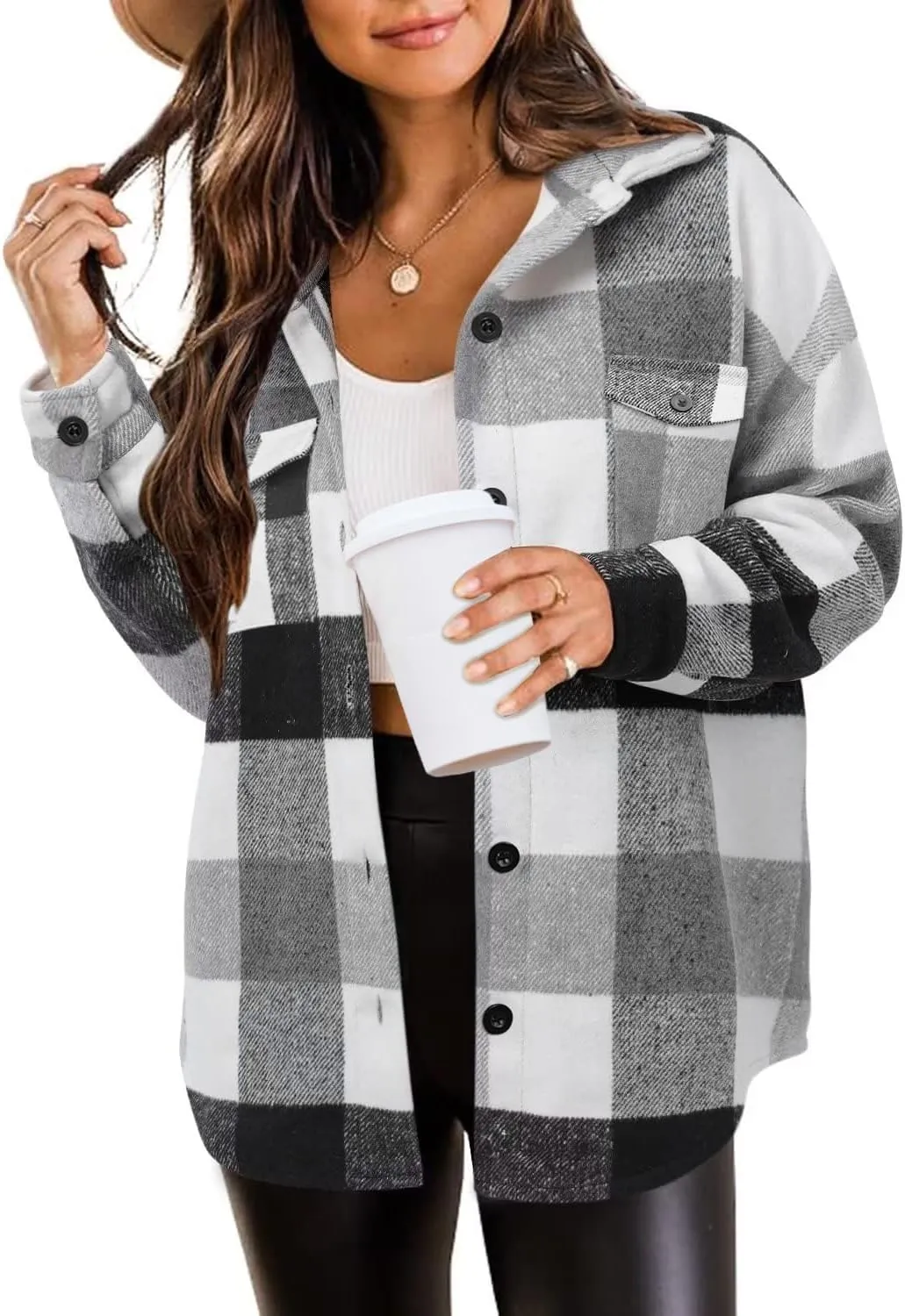 Zeagoo Women's Checked Shirt-Jacket (DE Only)