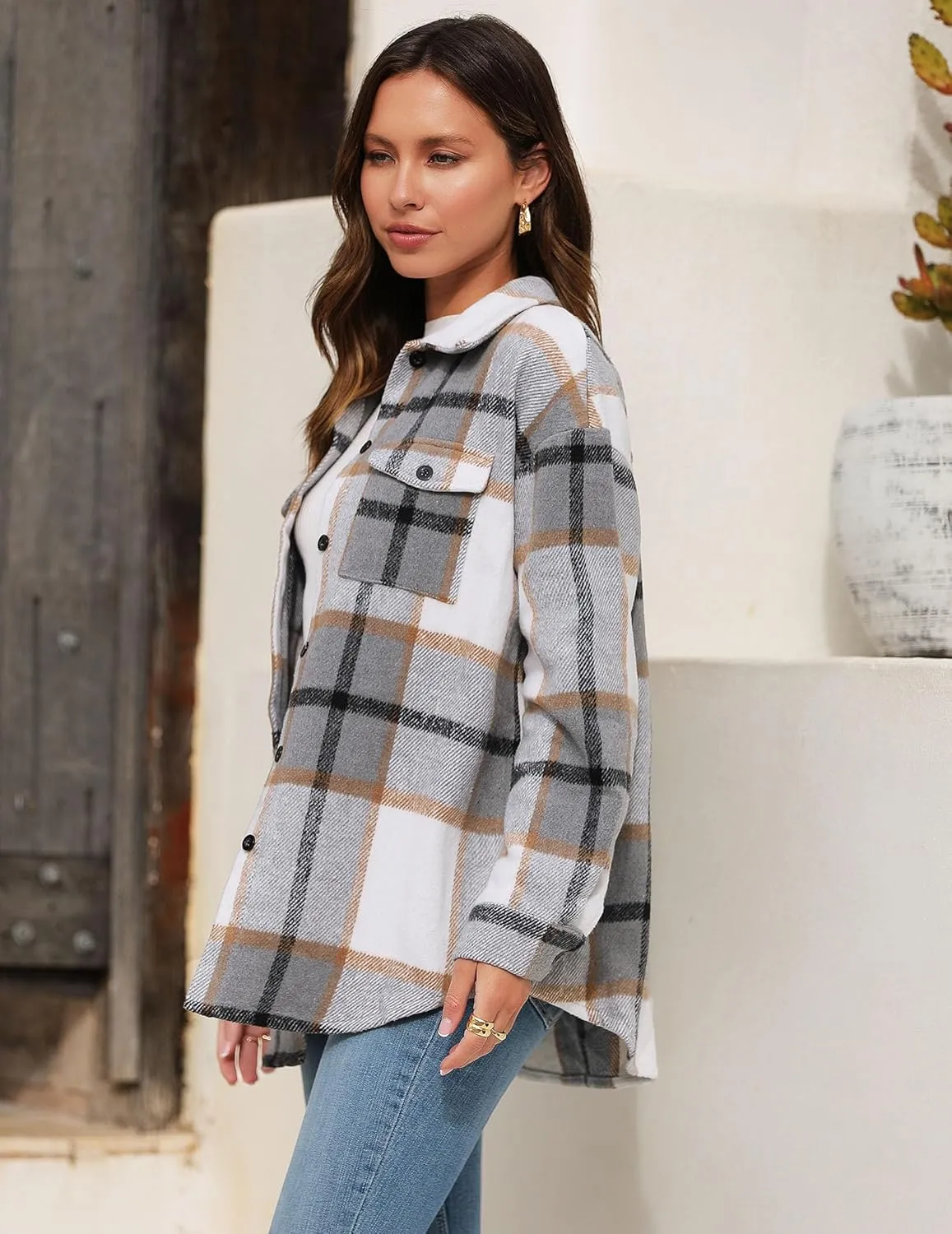 Zeagoo Women's Checked Shirt-Jacket (DE Only)