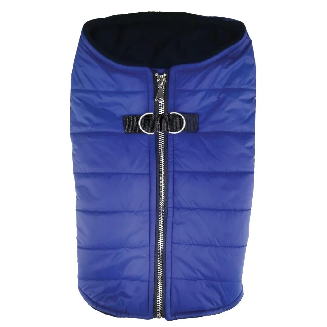 Zip-Up Puffer Vest Dog Coat Navy